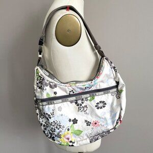 LeSportsac White Floral Shoulder Bag - Medium
